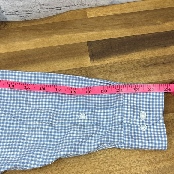 Jos. A. Bank Light Blue Gingham Men's Shirt - Picture 5 of 6